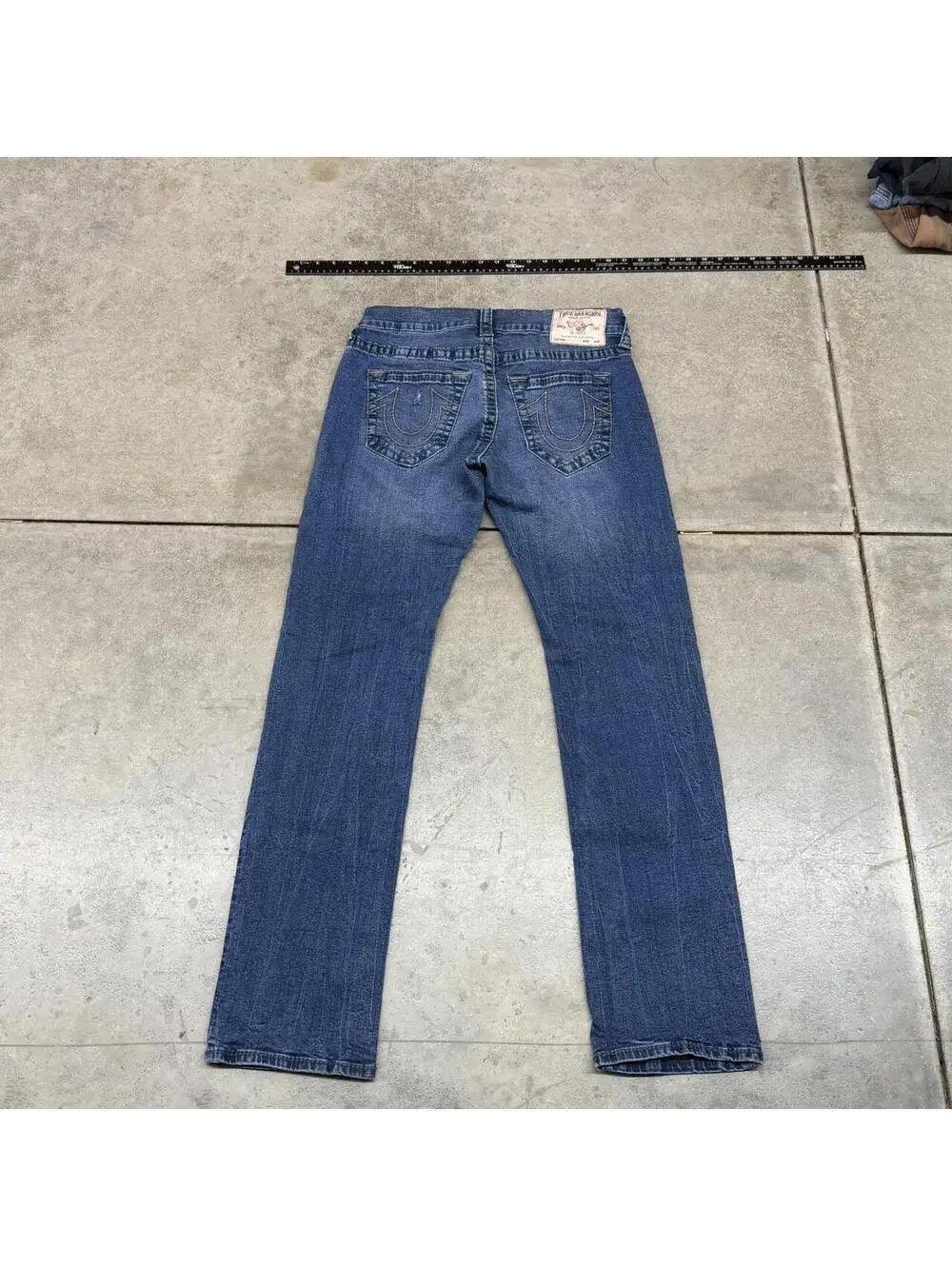 vintage true religion ricky blue straight leg jeans size 30 x 30